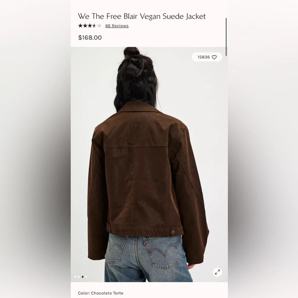 NWOT! Free People We The Free Blair Vegan Suede Jacket - Retails $168 - Picture 3 of 7